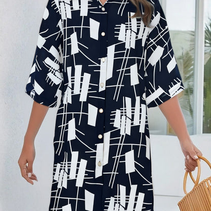 Damen Sommerliches Freizeitkleid mit farbenfrohem Blumenmuster und legerem Schnitt Stalluxe