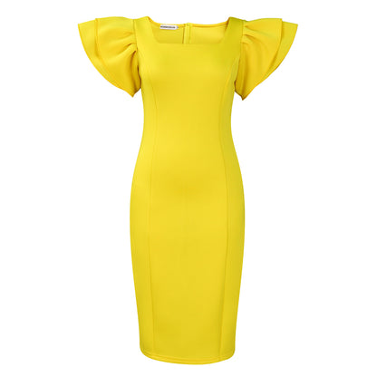 Damen Elegantes Kleid mit voluminösen Ärmeln Stalluxe
