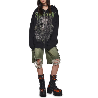 Damen Kapuzenjacke mit künstlerischem Grafikdruck und lässigem Schnitt Stalluxe