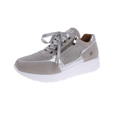 Damen modische Sneakers mit eleganten Glitzer-Akzenten und praktischem Reißverschluss Stalluxe