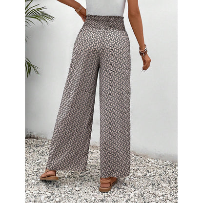 Damen weite Palazzo-Hose mit elastischem Bund und angesagtem Muster Stalluxe