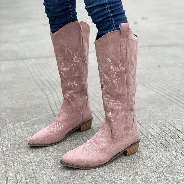 Damen Mode Stiefel mit elegantem Wildleder und hochwertigem Blockabsatz Stalluxe