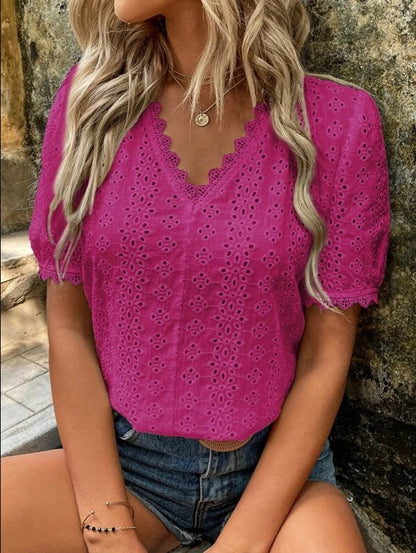 Damen Bluse mit Lochstickerei Stalluxe