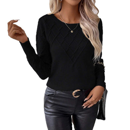 Damen modischer Strickpullover mit Rautenmuster Stalluxe