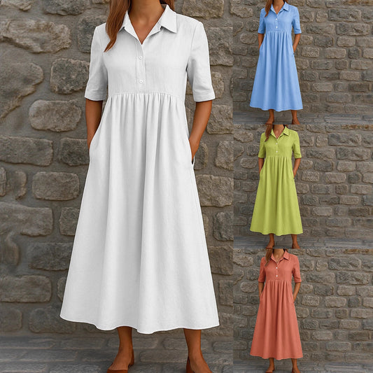 Damen Hemdkleid mit taillierter Silhouette und praktischen Taschen Stalluxe