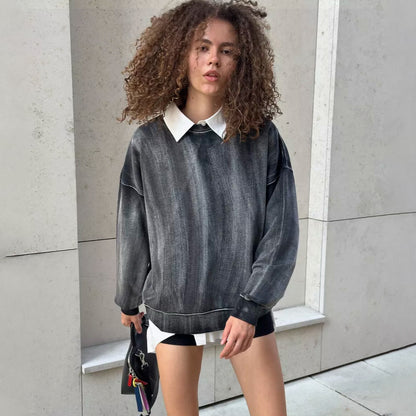 Damen Lässiger Oversized Pullover mit modischen Akzenten und strukturiertem Stoff Stalluxe