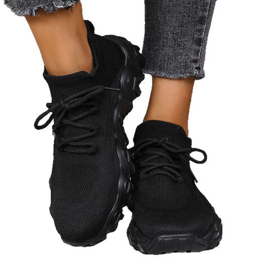 Damen Atmungsaktive Sneakers mit elastischem Strickoberteil und rutschfester Sohle Stalluxe