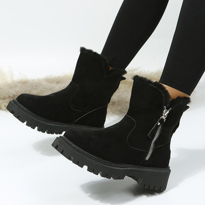 Damen Winterliche Stiefeletten mit kuscheligem Kunstfellkragen und rutschfester Sohle Stalluxe