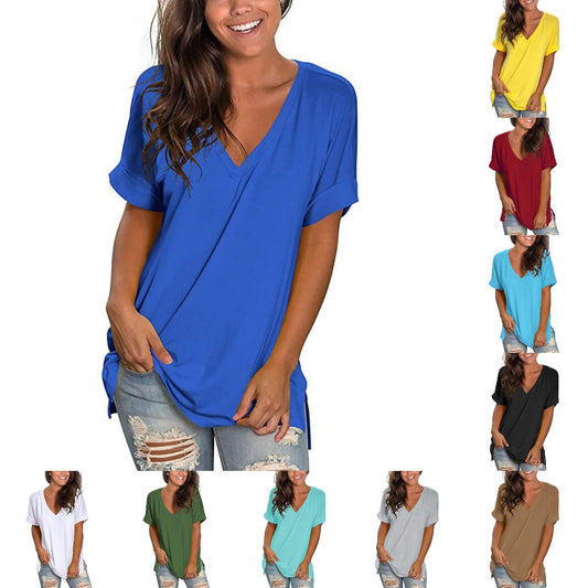 Women's Casual V-Neck T-Shirt Stalluxe