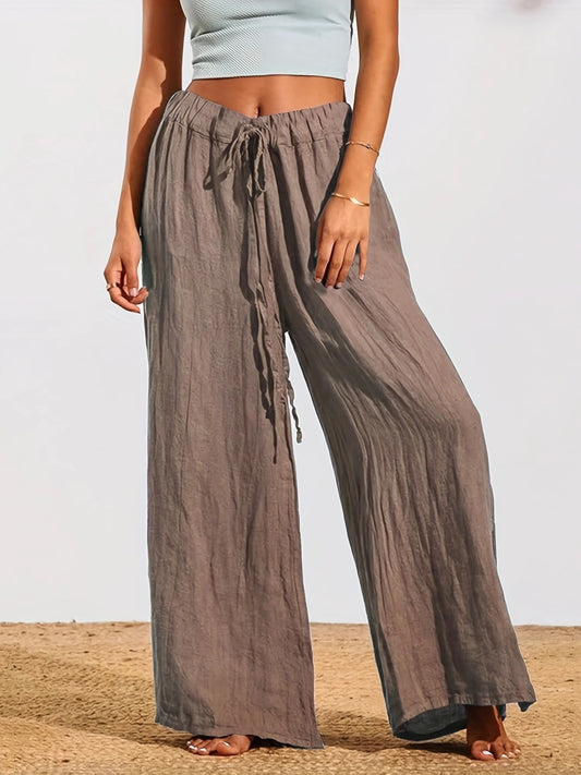 Damen weite Sommerhose mit elastischem Bund und praktischem Kordelzug Stalluxe