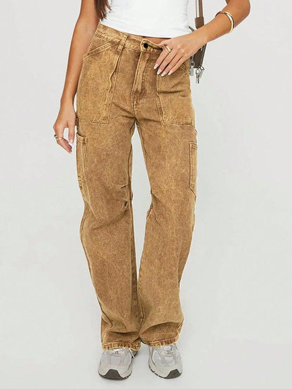 Damen Cargo-Jeans im lässigen Schnitt mit praktischen Seitentaschen Stalluxe