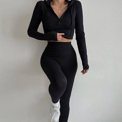Damen sportlicher Langarm-Body mit Reißverschluss Stalluxe