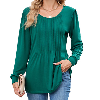 Damen Langarmshirt mit dekorativen Falten Stalluxe