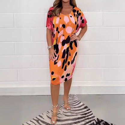 Damen Midikleid mit modernem Animal-Print und weichem Stretchmaterial Stalluxe