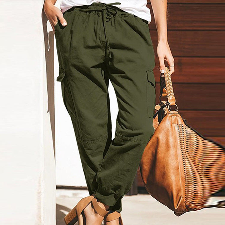 Damen Cargo-Hose mit elastischem Bund und praktischen Taschen Stalluxe