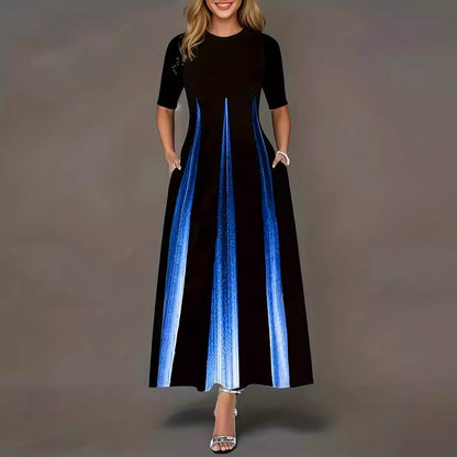 Damen Maxikleid mit eleganten Seitentaschen und luxuriösem Glanz Stalluxe