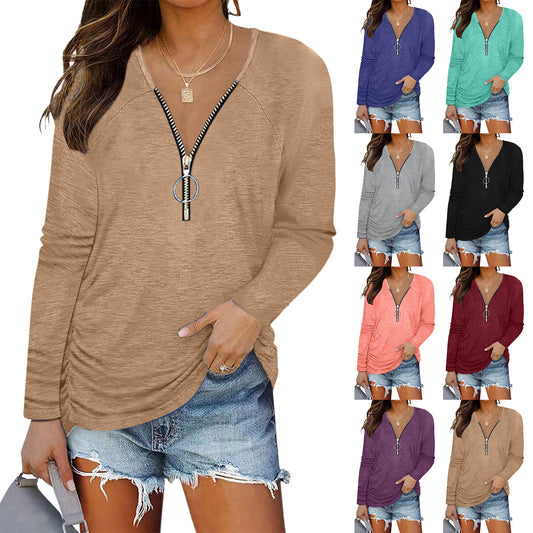 Damen Lässiges Longsleeve mit Zip-Detail Stalluxe