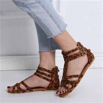 Damen Grafisch gemusterte Riemchensandalen mit verstellbarem Knöchelriemchen Stalluxe