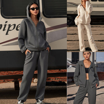 Damen sportlicher Fleece-Mantel mit großzügigen Taschen und elastischen Bündchen Stalluxe