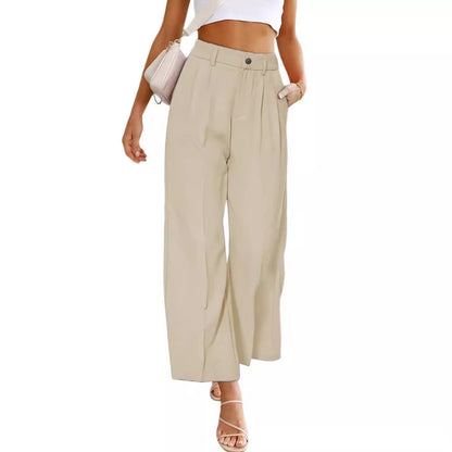 Damen Weit geschnittene Hochbundhose mit Falten und eleganter Passform Stalluxe