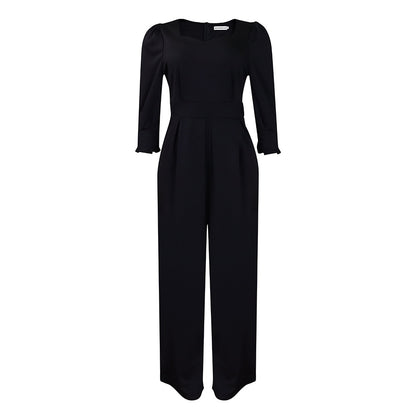 Damen Eleganter Jumpsuit mit langem Arm und taillierter Silhouette Stalluxe