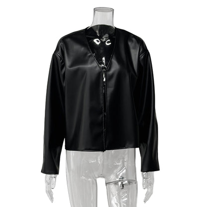 Damen modische Jacke aus hochwertigem Kunstleder Stalluxe