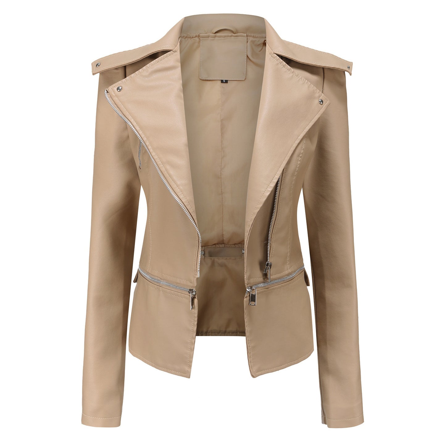 Damen Lederjacke mit asymmetrischem Reißverschluss und stilvollen Zipper-Details Stalluxe