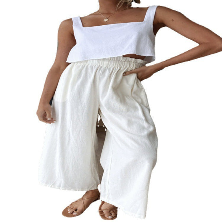 Damen weite Palazzo-Hose mit elastischem Bund und bequemer Passform Stalluxe