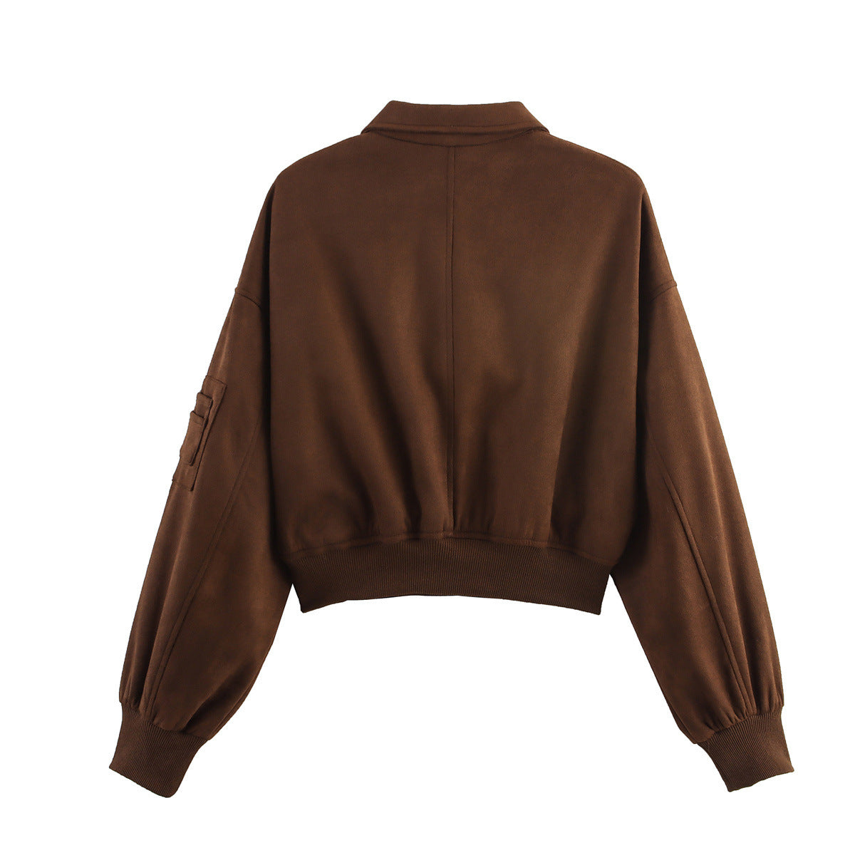 Damen Sportliche Cropped Jacke aus weichem Wildlederimitat Stalluxe
