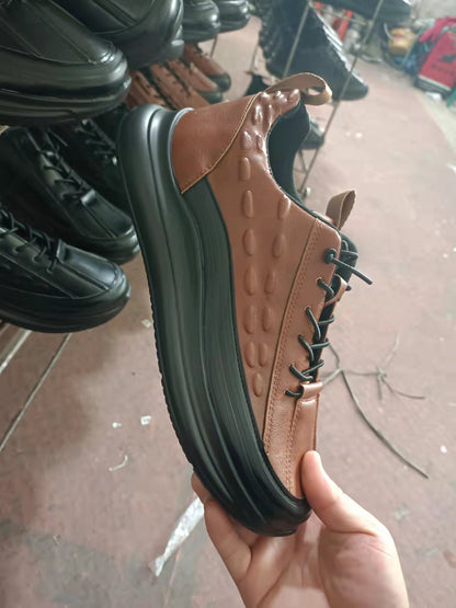 Damen Hohe Sneakers aus strukturiertem Leder mit rutschfester Sohle Stalluxe