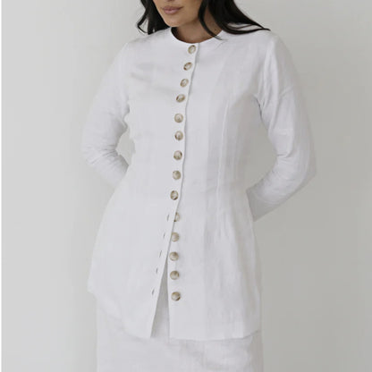 Damen Elegantes und Modisches Langarm-Kleid mit Krawattenverschluss Stalluxe