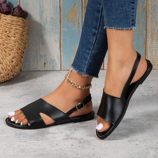 Damen eleganten Riemensandalen mit offener Ferse und verstellbarem Riemen Stalluxe