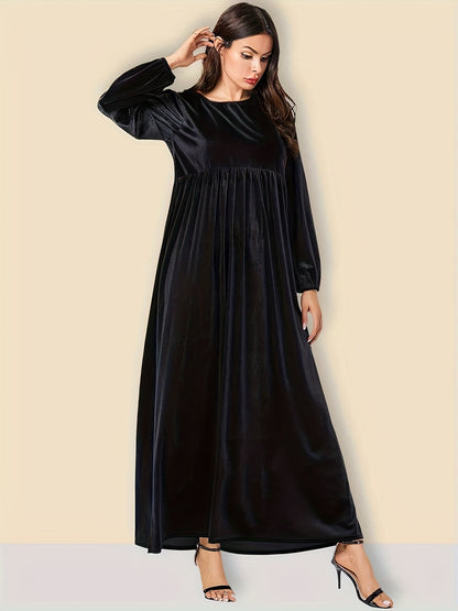 Damen Elegantes Maxikleid aus samtigem Stoff mit weitem Schnitt Stalluxe