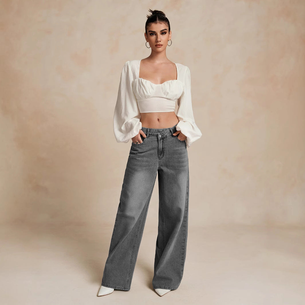Damen weite High-Waist Jeans im aktuellen Casual-Look Stalluxe
