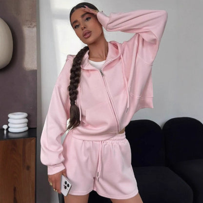 Damen bequeme Hoody-Shorts Kombination Stalluxe