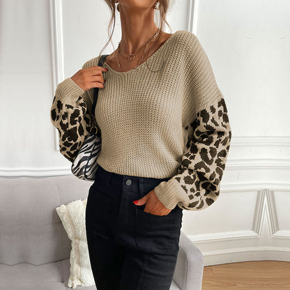 Damen casual Pullover mit modischem Leopardenmuster und lockerer Passform Stalluxe