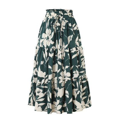 Damen Maxirock mit fließendem Schnitt und floralem Design Stalluxe