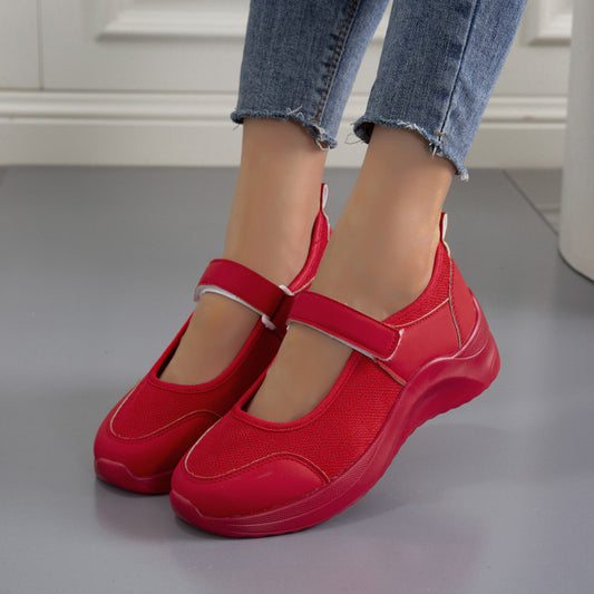Damen bequeme Mary Jane Schuhe mit Klettverschluss und atmungsaktiver Obermaterial Stalluxe