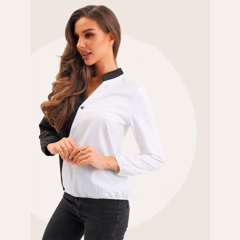 Damen Modische Bluse mit asymmetrischem Design und Knopfdetail Stalluxe
