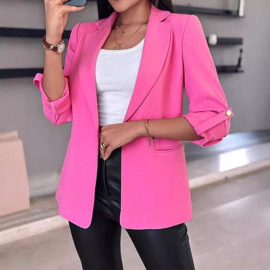 Damen elegante Blazerjacke mit modernen Knopfdetails und lockerer Passform Stalluxe