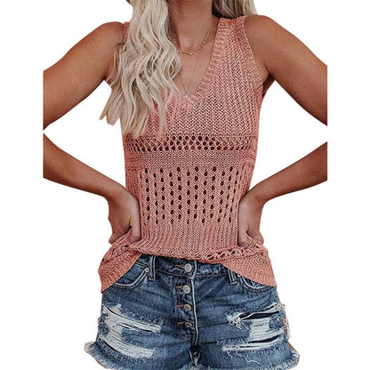 Damen Stricktanktop mit vielseitigem Lochmuster Stalluxe