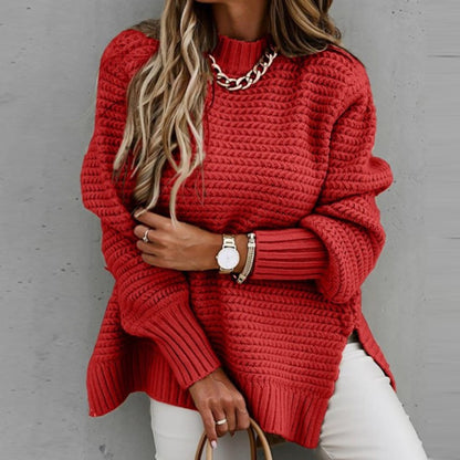 Damen Grobstrickpullover mit voluminösen Ärmeln und lässigem Schnitt Stalluxe