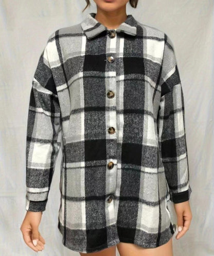 Damen Karojacke aus weichem Flanell mit dekorativen Knöpfen Stalluxe