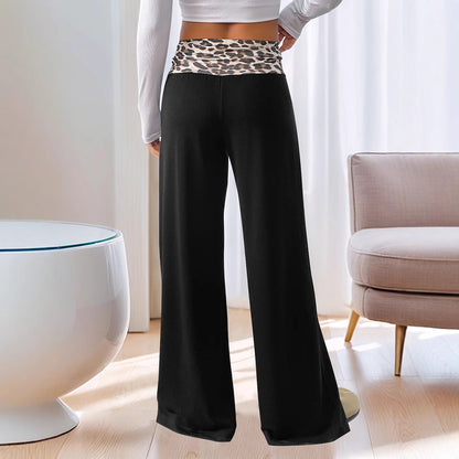 Damen weite Lounge-Hose mit modischem Animal-Print Bund Stalluxe