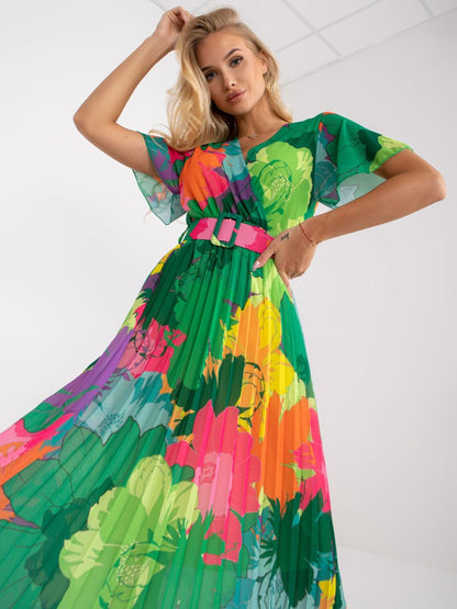Damen Bohemian Maxikleid mit fließendem Stoff und buntem Blumenmuster Stalluxe