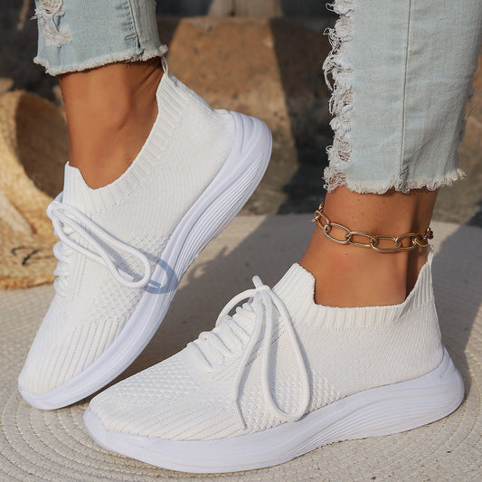 Damen Atmungsaktive Sportliche Sneakers mit elastischem Strick-Obermaterial Stalluxe