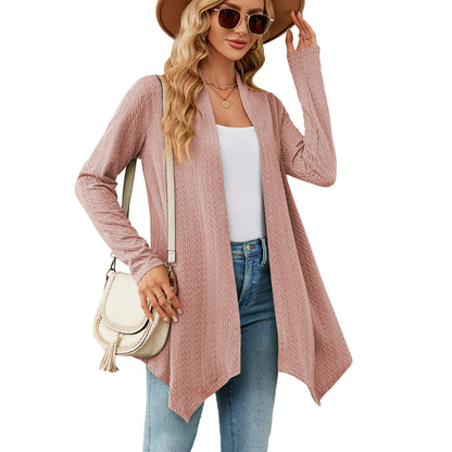 Damen Strickjacke mit strukturiertem Waffelmuster und offener Front Stalluxe