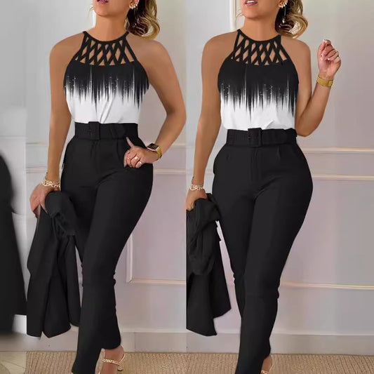 Damen Hochwertiger Jumpsuit mit modernem Netzeinsatz Stalluxe
