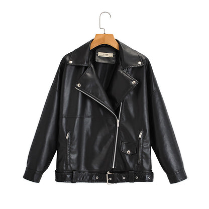 Damen Lässige Bikerjacke aus robustem Denim mit kontrastierenden Nähten und praktischen Taschen Stalluxe