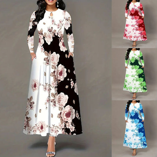Women's Floral Print Maxi Dress Stalluxe